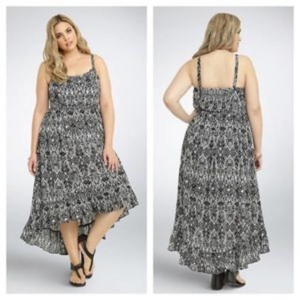 Torrid Womens 2X Geo Print High Low Maxi Dress